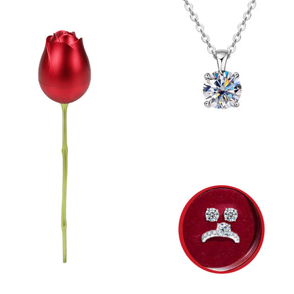 Set Roze - Met halsketting, oorbellen en ring